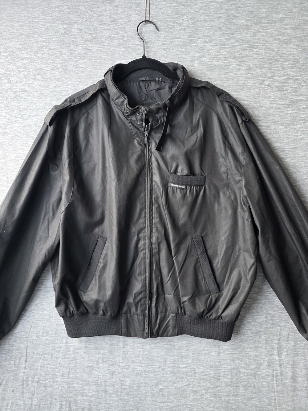 Members Only Vintage Style Bomber Jacket Men’s Size 40 Black Moto Racer